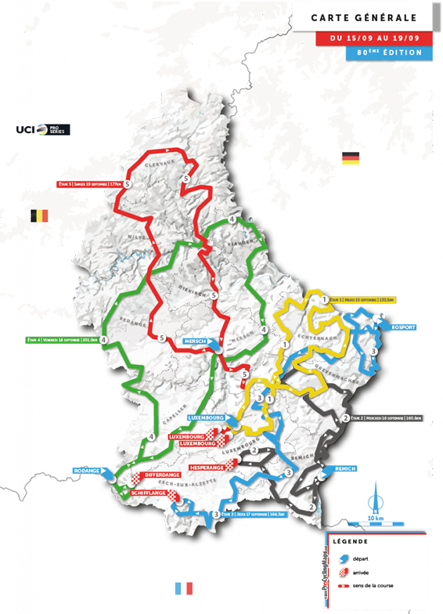 2020 Tour of Luxembourg map
